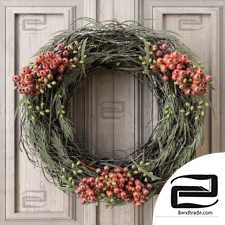 Winter wreath of eucalyptus leaves and berries