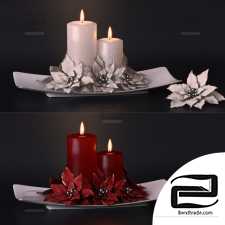 candles with flowers