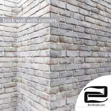 Brick wall with corners Brick wall with corners