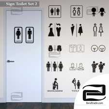 Signs stickers on the toilet door Decals stickers on the toilet door