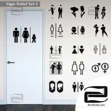 Signs stickers on the toilet door Decals stickers on the toilet door 2