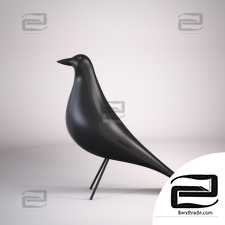 Black wooden bird black wooden bird