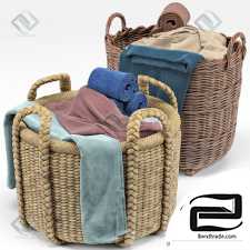 Borocay Wicker Floor Basket Laundry Basket 