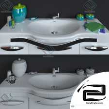 Washbasin with mirror