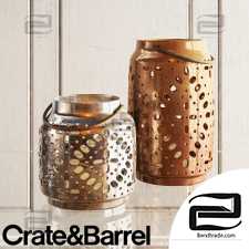 Metal ceramic lanterns Crate&barrel wisteria metallic ceramic lanterns