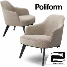 Jane armchair metal base Poliform