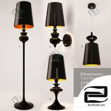 Nowodvorski Alaska Black Lamp Set