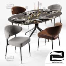 Table and chair Table and chair Minotti Mills and Claydon