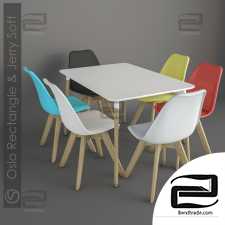 Table and chair Oslo Rectangle Jerry Soft