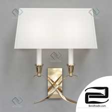 Sconce Visual Comfort Cross Bouillotte Small Polished Wall Lamp-Nickel