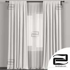 Curtains White curtains with tulle