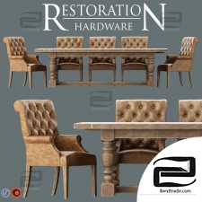 Table and chair Table and chair Restoration Hardware 02