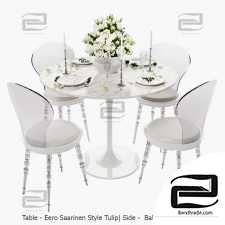 Table and chair Table and chair White set