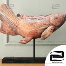 Wooden koi carp figurine Wooden koi carp figurine