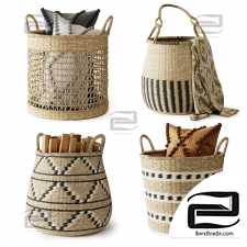 Set of wicker baskets La Redoute Interiors