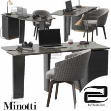 Table and chair Table and chair Minotti Jacob desk