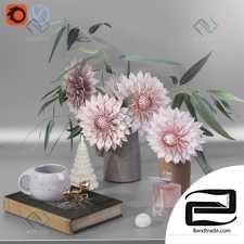 Garden Dahlia flowers decor set Garden dahlia flower decor set