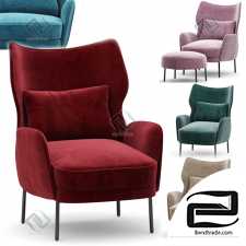 Armchair Armchair Velvet Accent Chair Crate and barrel