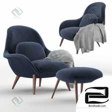 Armchair armchair Fredericia Swoon Lounge