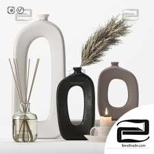 Decorative set Decor set with frosted vases