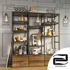 Decorative set Decor set Shelving unit with decor elements