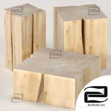 Three stump coffee tables Three stump coffee tables