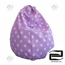 Bean bag chair with polka dots