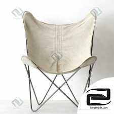 Armchair TYE STONEWASHED CANVAS BUTTERFLY CHAIR RH