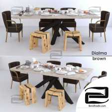 Table and chair Dialma brown 02