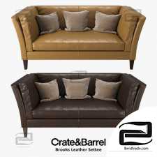 Sofa Sofa Crate & Barrel Brooks Leather Settee