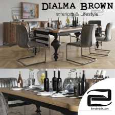 Table and chair Dialma Brown