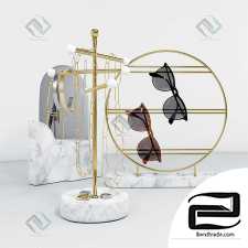 Decor set of stands for jewelry and glasses with a mirror Decor set from stands for jewelry and glasses with a mirror