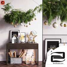 Decorative set Decor set spruce branch with toys