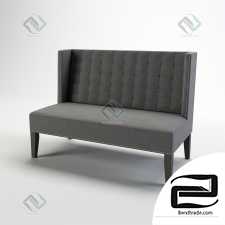 Sofa Sofa Baxton Owstynn Gray Linen Modern Banquet Bench