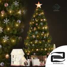 Decorative set Plants collection christmas tree