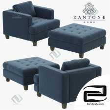 Armchair Dantone Home and Fleetwood pouf