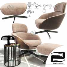 Armchair Minotti Russell Head With Coffee Table