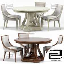 Table and chair Stockton Ivory Lacquered Maxime French Dining