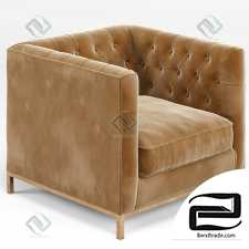 Armchair Armchair Tarrington Fawn Mohair Tufted Cube