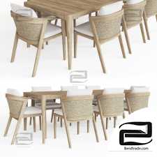 Table and chair RH MALTA TEAK