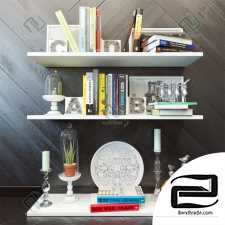 Decorative set Shelves with books and decor