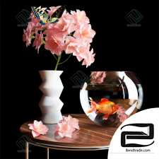 Decorative set Decor set Flowers, aquarium