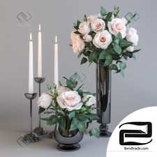 Decorative set Decor set with roses and candles