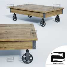 Tables Table Timbergirl Reclaimed Wood Industrial Cart Wheels