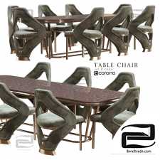 Table and chair modern 3