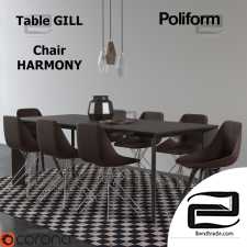 Table and chair GILL, HARMONY