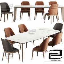 Table and chair Poliform HENRY, EMPORIO