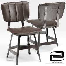 Chairs Chair Robertson Espresso Brown Leather Iron