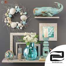 Decorative set Decor set with a sea and beach theme