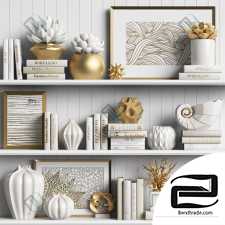 Decorative set Decor set in white and gold colors